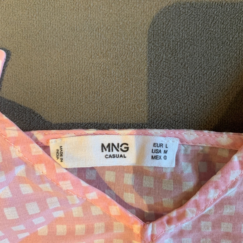 Mango Ruffle Hem Gingham Top - Picture 3 of 8